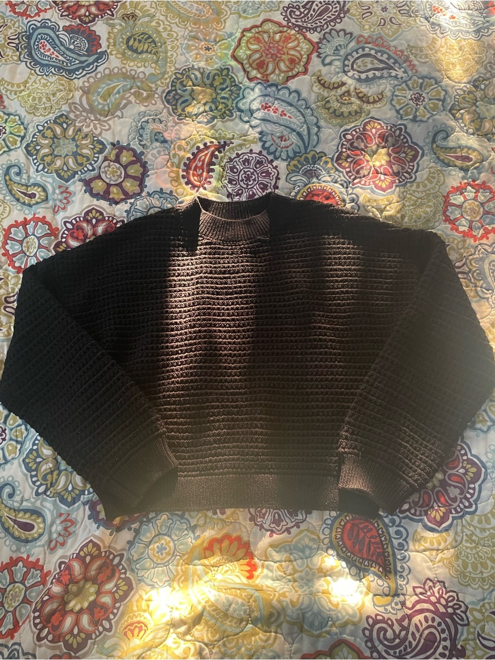 Primark Black Textured Crewneck Sweater